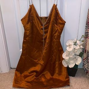 FASHIONNOVA copper chain dress!